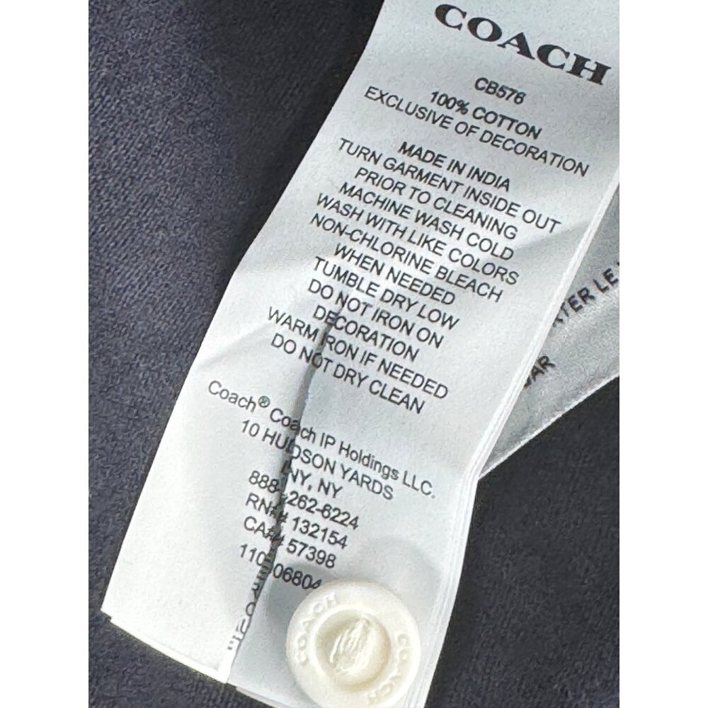 NEW Coach Signature Relaxed Varsity Rugby Polo Shirt in Navy Cotton Size L - Picture 8 of 8